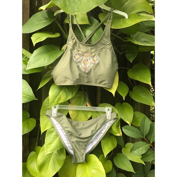 Marilyn Monroe Other - SALE⚫️Marilyn Monroe Olive Green High Neck Bikini